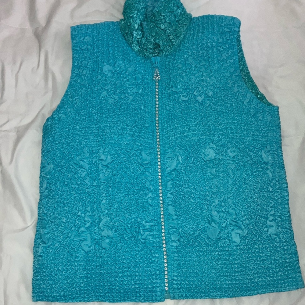 Vibrant Turquoise Textured Vest